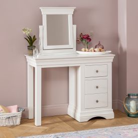 Wilmslow White Single Pedestal Dressing Table Set with Mirror