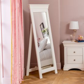 Wilmslow White Painted Cheval Mirror