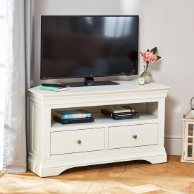 Wilmslow White Painted Corner TV Unit - Up to 50