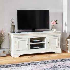 Wilmslow White Painted Widescreen TV Unit - Up to 60