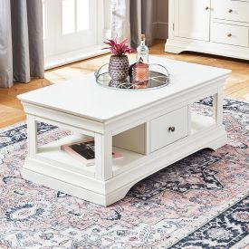 Wilmslow White Painted 1 Drawer Coffee Table