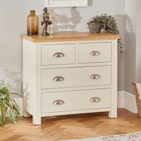 Cotswold Cream Painted 2 Over 2 Drawer Chest of Drawers