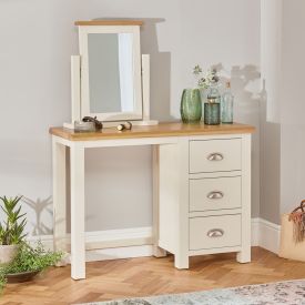 Cotswold Cream Painted Dressing Table with Mirror Set