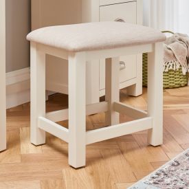 Cotswold Cream Painted Stool with Fabric Seat