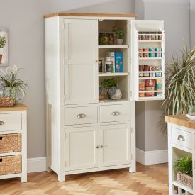 Cotswold Cream Painted Double Kitchen Larder Pantry Cupboard