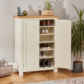 Cotswold Cream Painted Large Shoe Cupboard