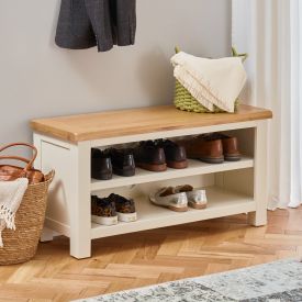 Oak Shoe Storage And Benches, Oakland Open Shoe Storage Bench