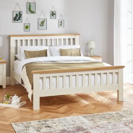 Cotswold Cream Painted 4ft 6in Double Size Slatted Bed