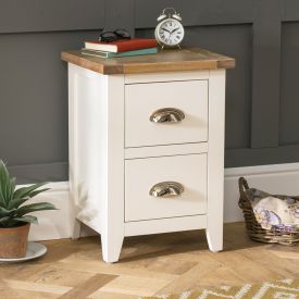 Cheshire Cream Painted Slim 2 Drawer Bedside Table