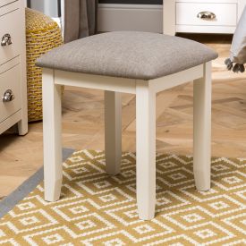 Cheshire Cream Painted Stool with Fabric Seat Pad