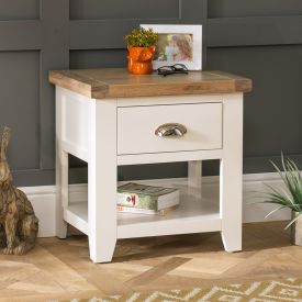 Cheshire Cream Painted 1 Drawer Lamp Side Table