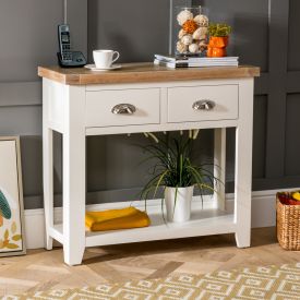 Cheshire Cream Painted 2 Drawer Hall Console Table