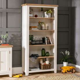 Cheshire Cream Painted Large Tall Bookcase with 4 Adjustable Shelves
