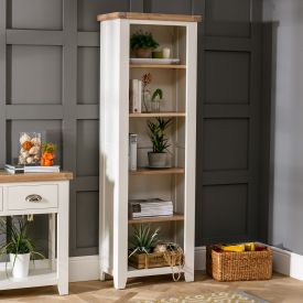 Cheshire Cream Tall Narrow Alcove Bookcase with 4 Adjustable Shelves