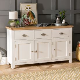 Cheshire Cream Painted Large 3 Drawer 3 Door Sideboard