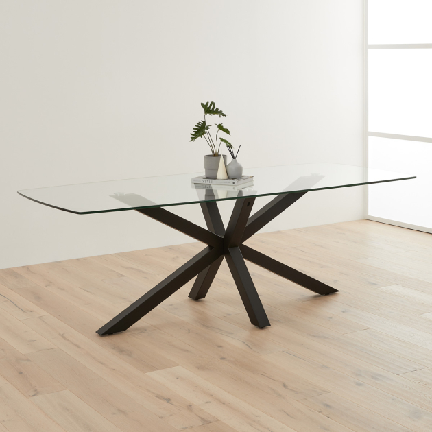 8 seater outlet glass dining table