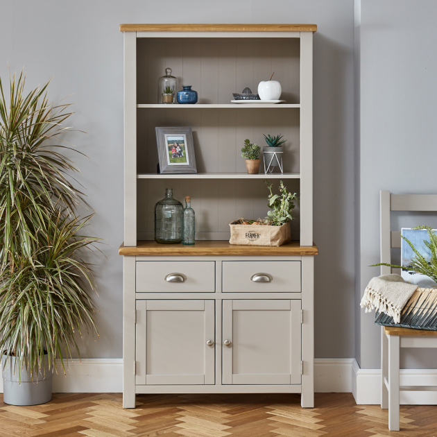 Gøre klart kulhydrat gen Cotswold Grey Painted Medium Sideboard with Bookcase Dresser Top | The  Furniture Market