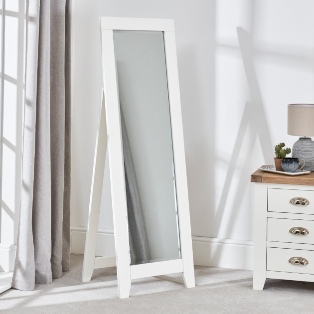 Cheshire White Painted Bedroom Cheval Mirror The Furniture Market