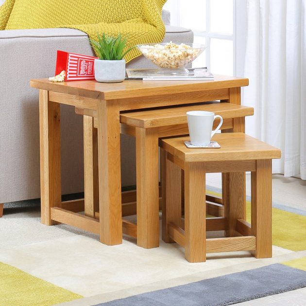 Oak furniture shop nest of tables