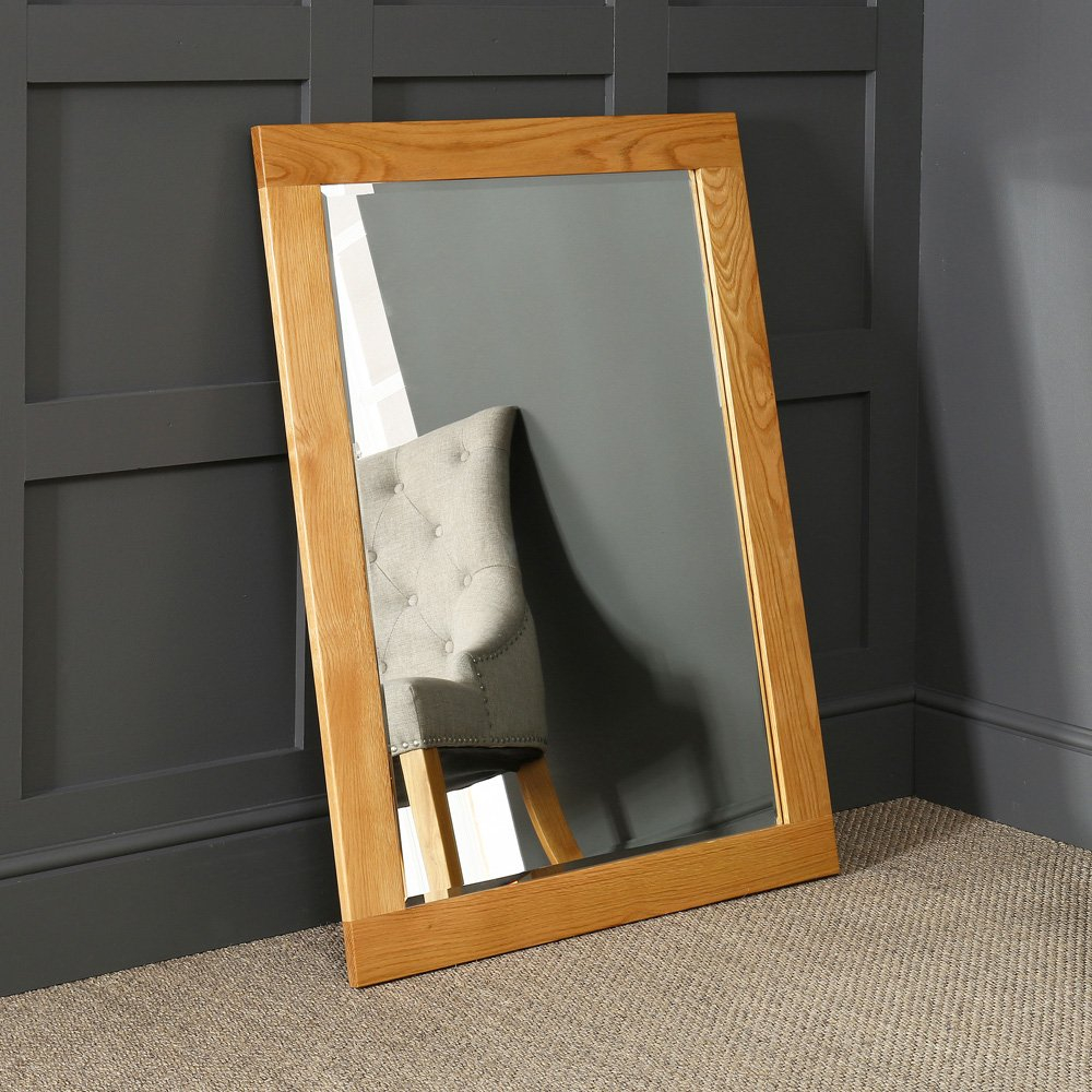 Cheshire Oak Large Wall Mirror - 108cm x 78cm | The Furniture Market