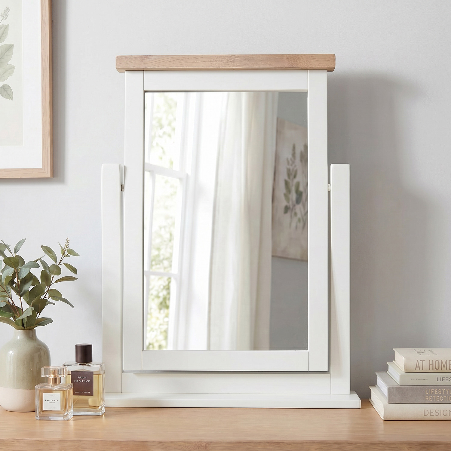Cheshire White Painted Vanity Dressing Table Mirror | The