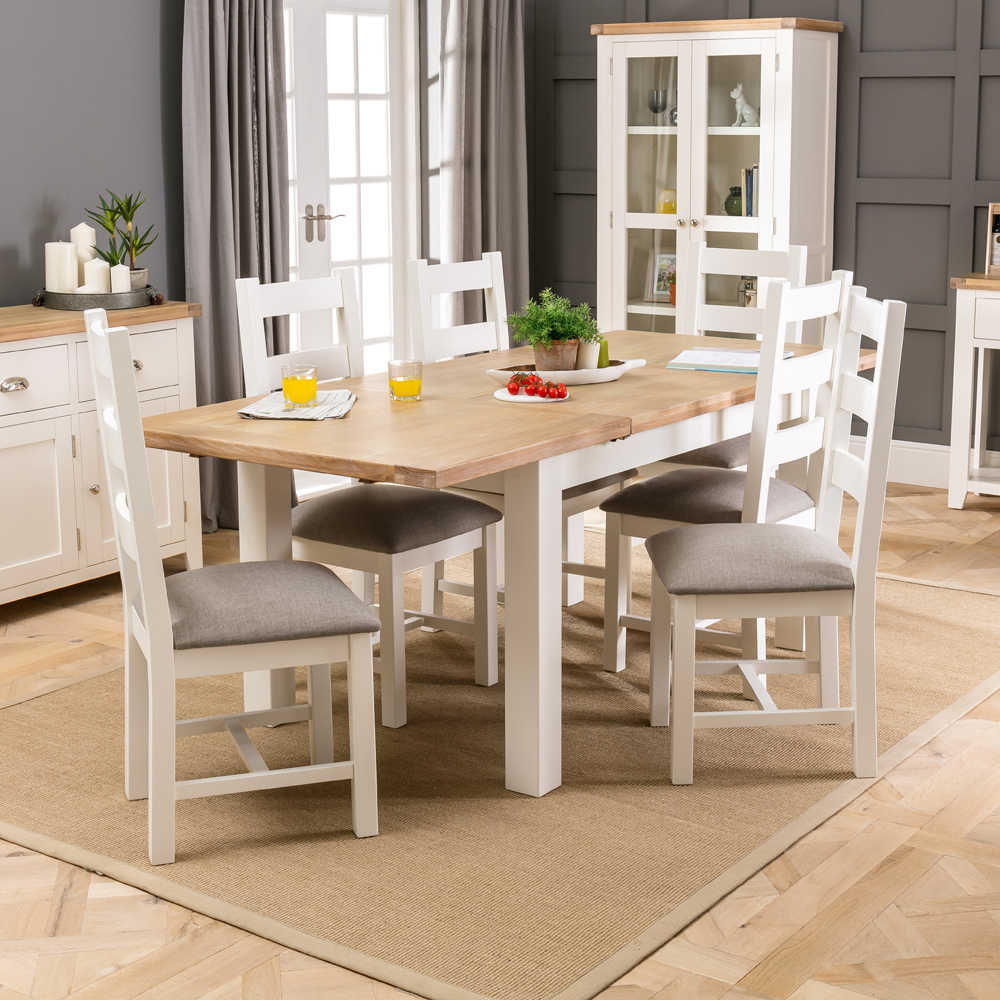 Cheshire Cream Painted Extending Dining Table 6 Dining Chairs Set The Furniture Market