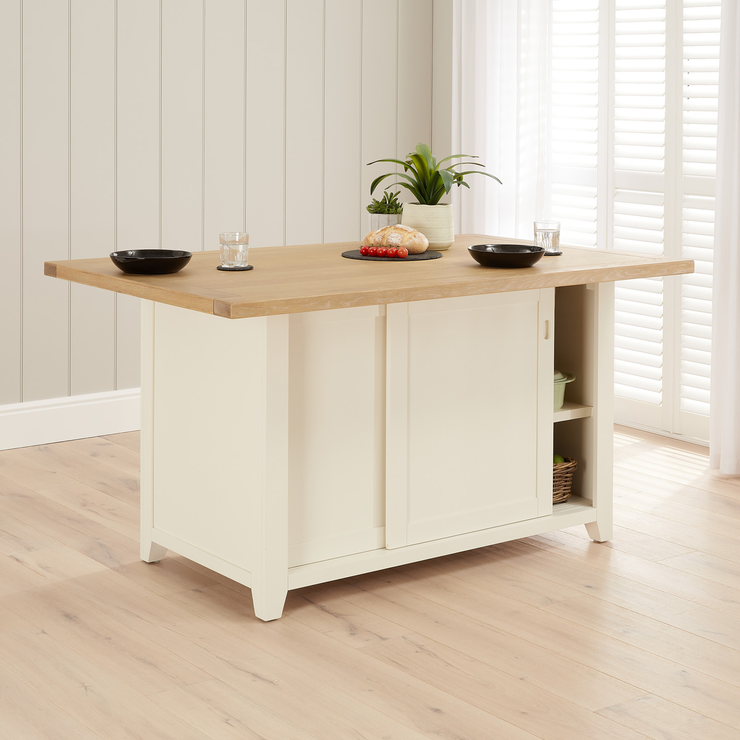Cream kitchen island with seating shop