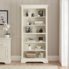 Image showcasing Wilmslow White Painted Tall Large Bookcase | The Furniture Market