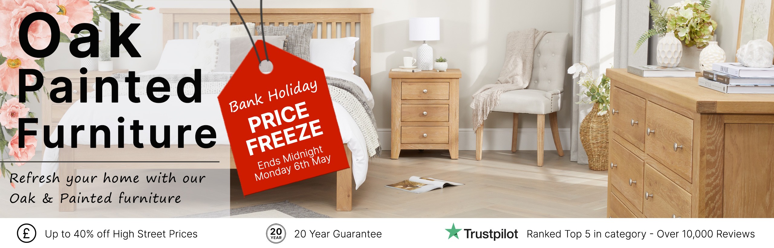 May Bank Holiday Price freeze on Oak & Painted Furniture